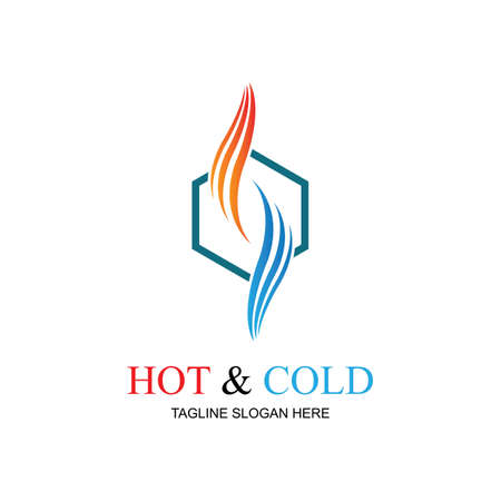hot and cold logo illustration design templateのイラスト素材