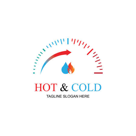 hot and cold logo illustration design templateのイラスト素材