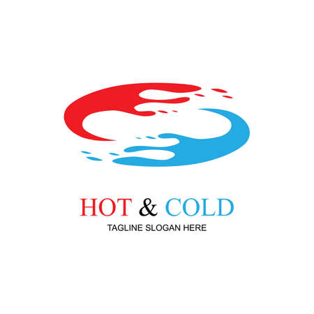 hot and cold logo illustration design templateのイラスト素材
