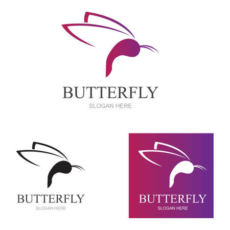 Butterfly logo Vector icon illustration designのイラスト素材