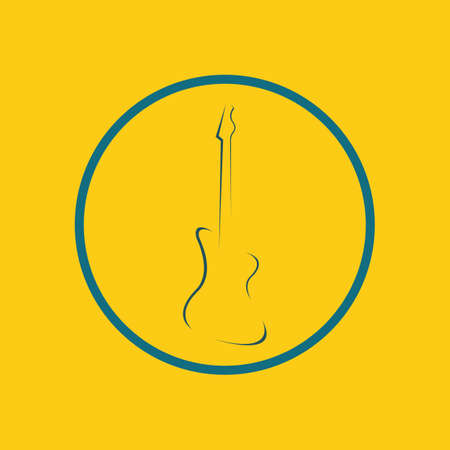 Guitar Music Logo Vector Illustration design templateのイラスト素材