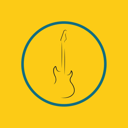 Guitar Music Logo Vector Illustration design templateのイラスト素材