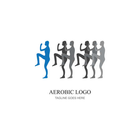 vector illustration of fitness logo,sports logo and web Icon,aerobic logo.のイラスト素材