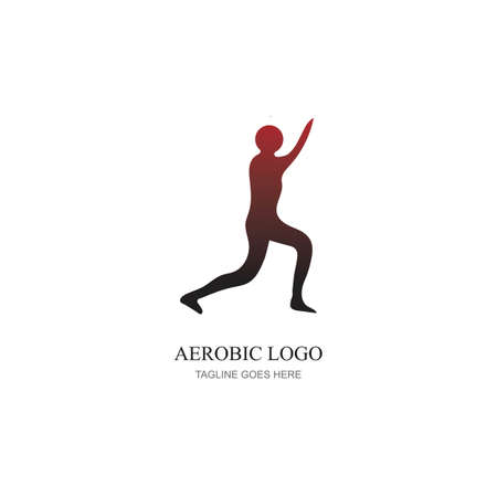 vector illustration of fitness logo,sports logo and web Icon,aerobic logo.のイラスト素材
