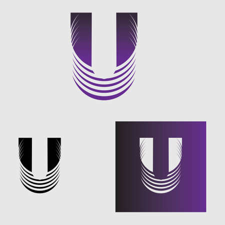 business letter u logo vector illustration design templateのイラスト素材