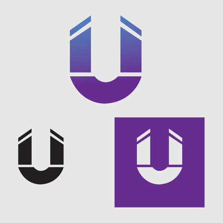 business letter u logo vector illustration design templateのイラスト素材