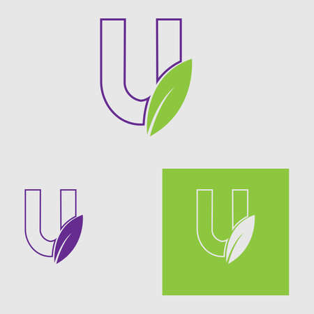 business letter u logo vector illustration design templateのイラスト素材