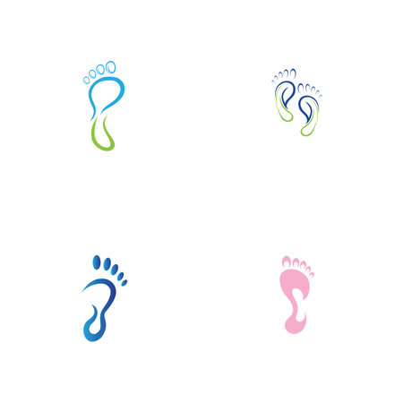 set of Foot print logo design templateのイラスト素材