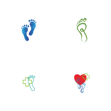 set of Foot print logo design templateのイラスト素材