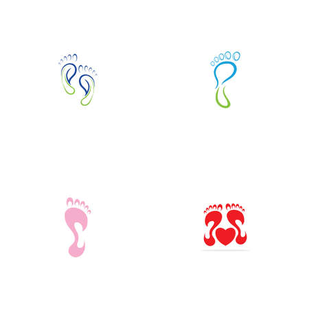 set of Foot print logo design templateのイラスト素材