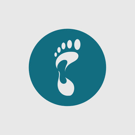 Foot care logo, Vector of footprints with symbol of health and clinic. health and care logo templateのイラスト素材