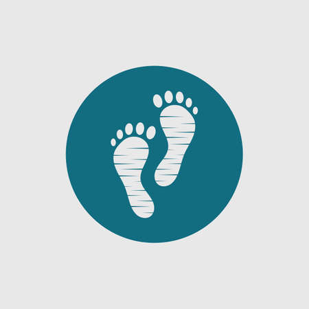 Foot care logo, Vector of footprints with symbol of health and clinic. health and care logo templateのイラスト素材