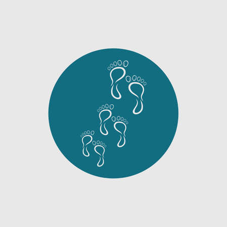 Foot care logo, Vector of footprints with symbol of health and clinic. health and care logo templateのイラスト素材