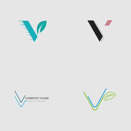 set of Letter V logo vector illustration design templateのイラスト素材