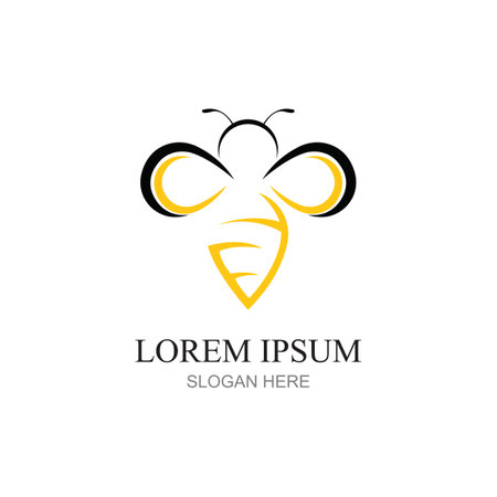 nature Bee honey  vector icon illustration design  templateのイラスト素材