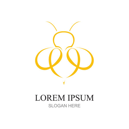 nature Bee honey  vector icon illustration design  templateのイラスト素材