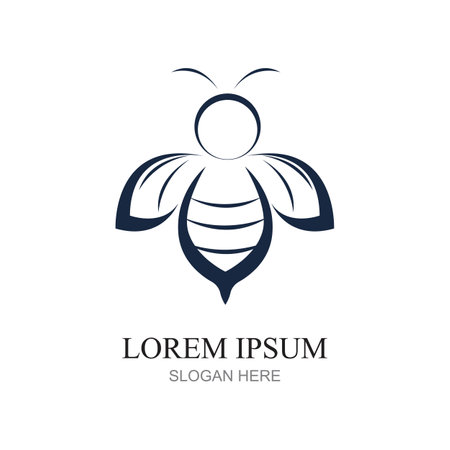 nature Bee honey  vector icon illustration design  templateのイラスト素材