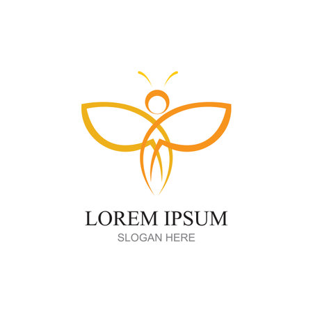 nature Bee honey  vector icon illustration design  templateのイラスト素材