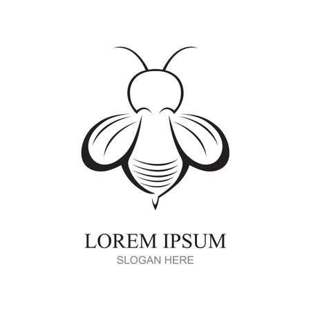 nature Bee honey  logo vector icon illustration design  templateのイラスト素材