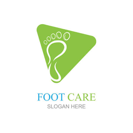 Foot care logo design concept vector, Iconic Foot Logo design Templateのイラスト素材