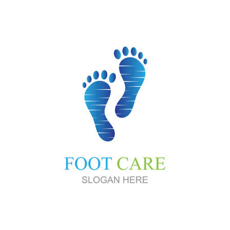 Foot care logo design concept vector, Iconic Foot Logo design Templateのイラスト素材