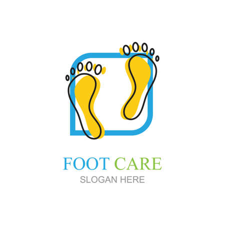 Foot care logo design concept vector, Iconic Foot Logo design Templateのイラスト素材