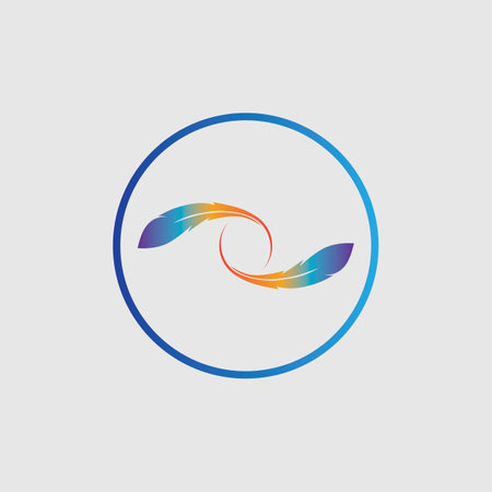 feather vector illustration design on gray backgroundのイラスト素材