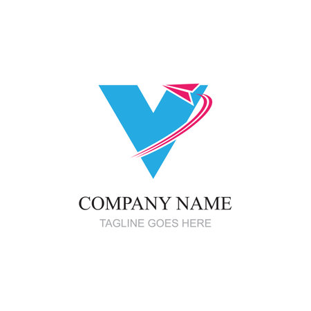 Letter V Business corporate abstract unity vector logo design templateのイラスト素材