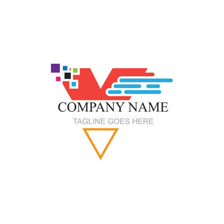 Letter V Business corporate abstract unity vector logo design templateのイラスト素材