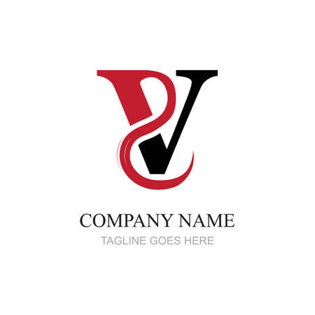Letter V Business corporate abstract unity vector logo design templateのイラスト素材