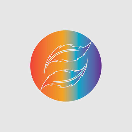 Feather logo images illustration design templateのイラスト素材