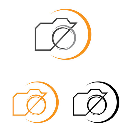 camera photography set  logo icon vector design templateのイラスト素材