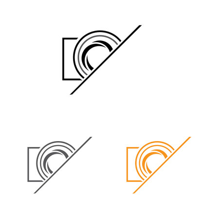 camera photography set  logo icon vector design templateのイラスト素材