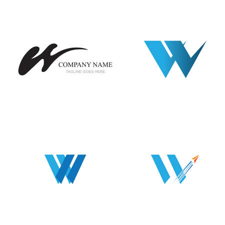 set of Letter W Business corporate abstract unity vector logo design templateのイラスト素材