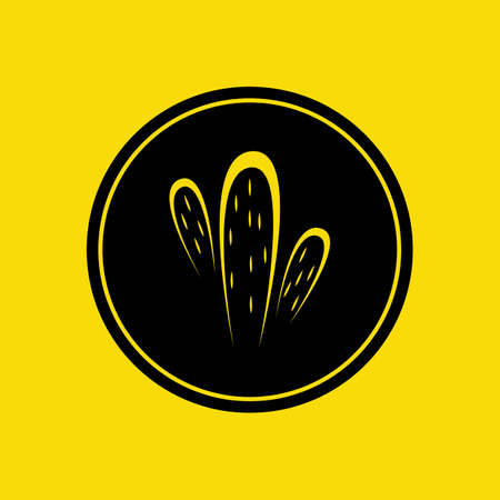 cactus plant logo illustration design on yellow backgroundのイラスト素材