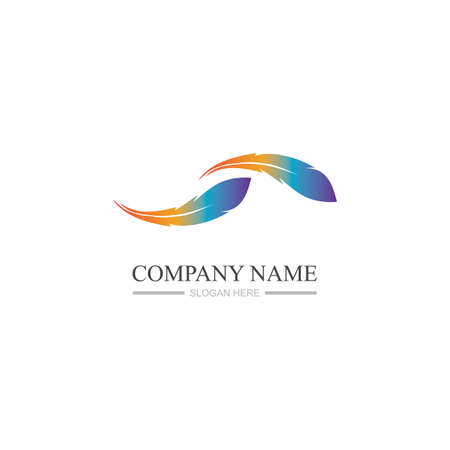Feather logo images illustration design templateのイラスト素材