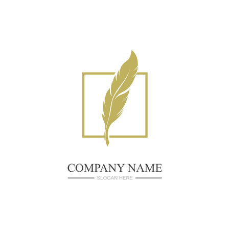 Feather logo images illustration design templateのイラスト素材