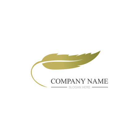Feather logo images illustration design templateのイラスト素材