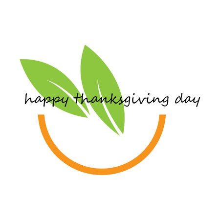 happy thanksgiving day logo design illustration templateのイラスト素材