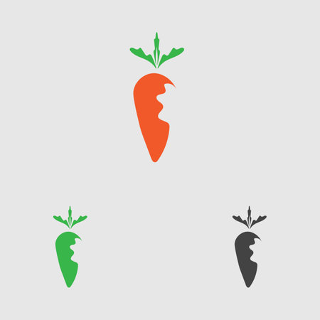 creative Carrot logo and healthy vegetable icon vector illustration best logo designのイラスト素材