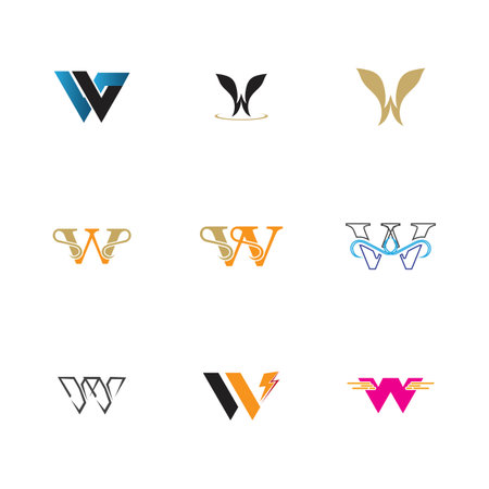 A collection of W letter logos is good for store names, company brands, businesses, etc. vector illustrationのイラスト素材