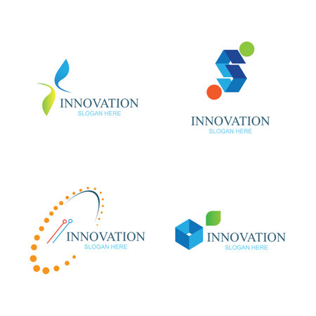 Innovation and technology company abstract vector logo templateのイラスト素材