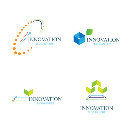 Innovation and technology company abstract vector logo templateのイラスト素材