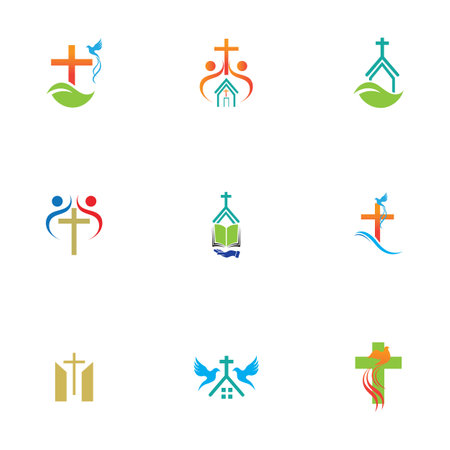 church logo set  vector illustration design templateのイラスト素材