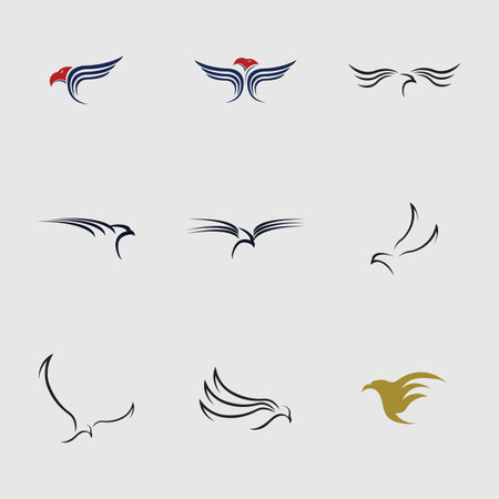 set of eagle logo vector illustration design template - vectorのイラスト素材