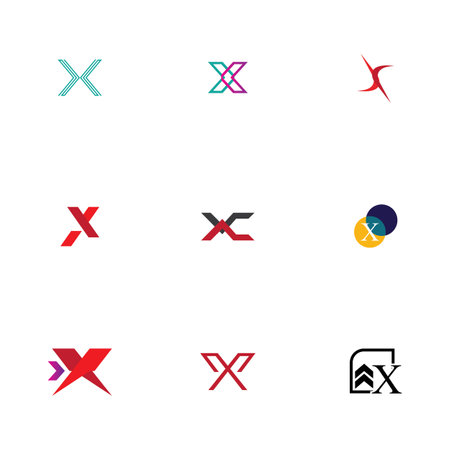 creative Letter X Logo set Template vector designのイラスト素材