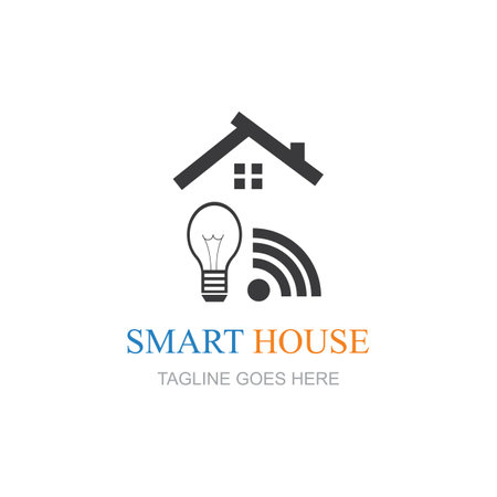 Smart house logo images illustration designのイラスト素材