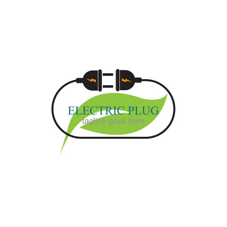 Creative Electrical Plug Logo Concept Vector designのイラスト素材