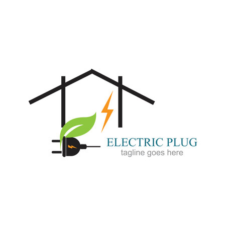 Creative Electrical Plug Logo Concept Vector designのイラスト素材