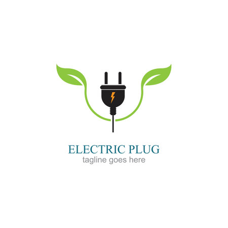 Creative Electrical Plug Logo Concept Vector designのイラスト素材